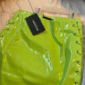 Neon green skirt